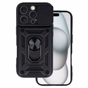 Viedtālruņa apvalks ar slīdošo kameru Iphone 16 Pro melns