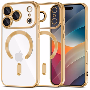 Tech-Protect MagFlex Magnētiskais viedtālruņa apvalks iPhone 17 Pro - caurspīdīgs zelta