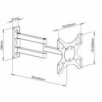 Techly 19-37" Wall Bracket for LED LCD TV Tilt 3 Joints melns" ICA-LCD 2903