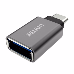 UNITEK Y-A025CGY kabeļa saskarnes adapteris USB Type-C USB Type-A Metālisks