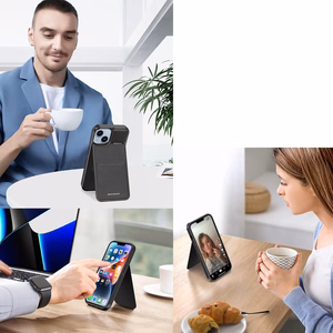 3in1 maku apvalks ar statīvu iPhone 15 Plus MagSafe RFID bloķētājs Dux Ducis Rafi Mag - melns