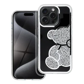 TEDDY BEAR viedtālruņa apvalks IPHONE 15 Pro sudrabains