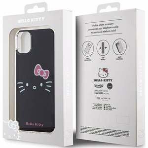 Hello Kitty IML kaķa sejas viedtālruņa apvalks iPhone 11 / Xr - melns
