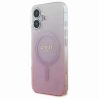 Guess IML Mirdzošs gradients Magnētiskais viedtālruņa apvalks iPhone 16 Plus - rozā