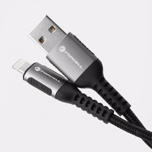 FORCELL F-ENERGY C257 kabelis USB A uz Lightning 2,4A 12W Cafule 2 m melns