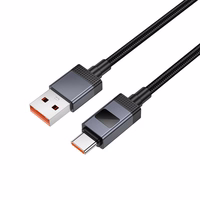 Kabelis USB A uz USB C Hoco 5A ar ekrānu 1 m X118 melns