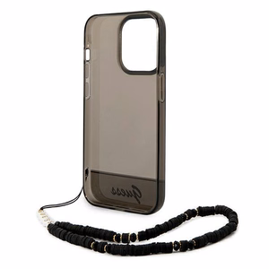 Guess GUHCP14XHGCOHK iPhone 14 Pro Max 6,7 "melns/melns cietais apvalks Translucent Pearl Strap