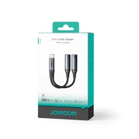 Joyroom SY-C03 USB-C uz 2x USB-C 2-in-1 DAC adapteris - melns