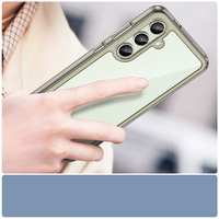 Kosmosa viedtālruņa apvalks ar gēla rāmi Samsung Galaxy S24 FE - caurspīdīgs melns