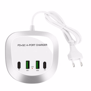 Ceļojumu lādētājs T3P+ - 2xType C + 2xUSB - QC + PD 40W balts