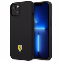 Viedtālruņa apvalks Ferrari FEHCP14SSIBBK iPhone 14 6.1 melns silikona metāla logotips