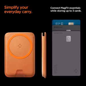 Spigen Valentinus MagFit+ MagSafe magnētiskais karšu maciņš tālrunim – oranžs