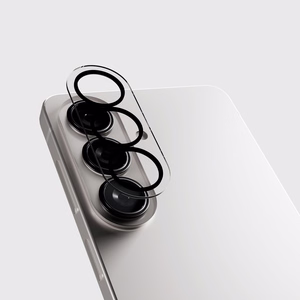 SBS aizmugurējās kameras aizsargstikls priekš Samsung Galaxy S26 un S26 Plus ar melnu rāmi