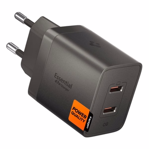 Spigen Essential EE472EU-GAN 2 portu 47 W sienas lādētājs – tumši pelēks