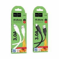 Kabelis silikona USB A uz USB C Hoco 3A 1 m X124 balts