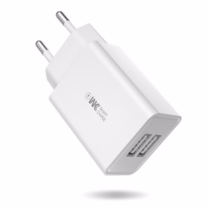 Lādētājs WK Design WP-U56 balts (porti: 2xUSB) + Type-C 100cm kabelis