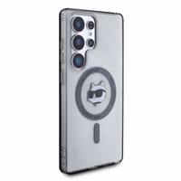Karl Lagerfeld pogu Choupette Head izdrukātais logotips Magnētiskais viedtālruņa apvalks Samsung Galaxy S25 Ultra melns
