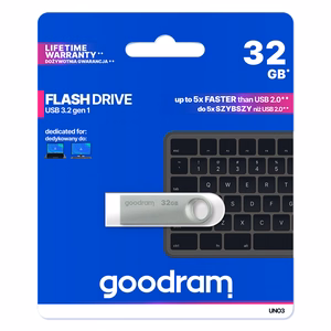 GOODRAM UNO3 USB zibatmiņa - 32GB USB 3.2 gen 1 sudrabaina