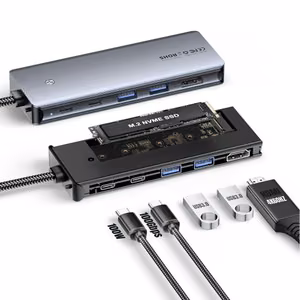 Adapteris Essager 6 in 1 pelēks (In: Type-C)