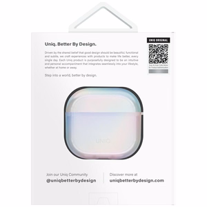 Чехол Uniq Iridescia для AirPods 4 Hang - голографический белый