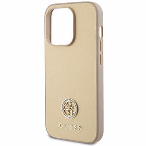 Guess GUHCP15LPS4DGPD iPhone 15 Pro 6.1" zelta/zelta cietais apvalks Strass Metāla Logotips