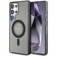 Guess Kristāli Drukāts Klasiskais Logotips Magnētiskais Samsung Galaxy S25 Ultra viedtālruņa apvalks melna