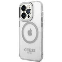 Guess GUHMP14XHTRMS iPhone 14 Pro Max 6.7" sudrabains/sudrabains cietais apvalks Metāla kontūra Magnētiskais