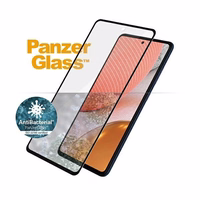 PanzerGlass E2E Microfracture antibakteriālais stikls Samsung Galaxy A72 - ar melnu rāmi