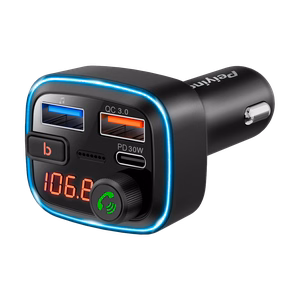 Automašīnas FM raidītājs ar Bluetooth, 2 USB portiem un USB-C