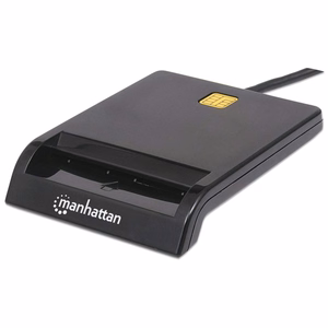 Manhattan USB-A kontakta viedkaršu lasītājs, 12 Mbps, ārējais, melns, kabelis 105 cm