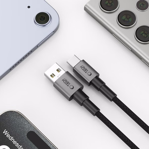 Tech-Protect UltraBoost DNA USB-A / USB-C kabelis 15W/3A 100cm - pelēks