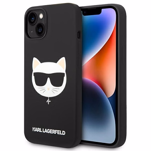 Karl Lagerfeld KLHMP14MSLCHBK iPhone 14 Plus 6.7 "cietais apvalks melns / melns Silikona Choupette Galva Magsafe