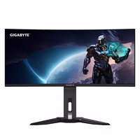 GIGABYTE MO34WQC2 34" OLED WQHD Curved Gaming Monitor - 3440 x 1440, 240Hz, 0.03ms, KVM, 250 cd/m², FreeSync Premium Pro, DisplayHDR True melns 400, HDMI 2.1, Displayport 1.4