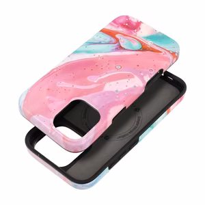 FORCELL F-PROTECT Mirage militārā standarta viedtālruņa apvalks, saderīgs ar MagSafe, IPHONE 16 PLUS, rozā marmors