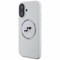 Karl Lagerfeld Silikona Double Heads And Circle Magnētiskais viedtālruņa apvalks iPhone 16 bēšs
