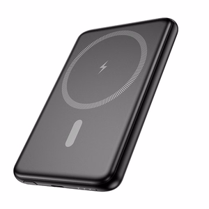 Portatīvais lādētājs Hoco 5000 mAh QC PD 2A 20W īpaši plāns J140A melns saderīgs ar MagSafe