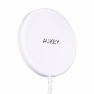 AUKEY Aircore Magnetic LC-A1 bezvadu magnētiskais Qi lādētājs USB-C 15W balts