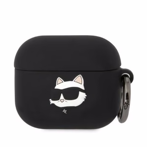 Karl Lagerfeld KLA3RUNCHK AirPods 3 vāciņš silikons melns Karl Head 3D