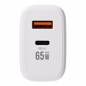 Tālruņa lādētājs VEGER USB A + C tips PD QC3.0 3,25 A 65 W + kabelis USB C uz USB C TR67, balts