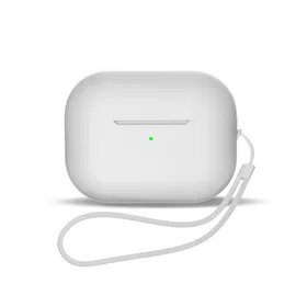 Silikona apvalks AirPods 1 / AirPods 2 ar rokassiksniņu - balts