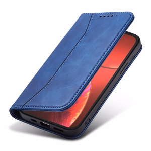 Magnētiskais Fancy viedtālruņa apvalks iPhone 13 Pro Max ar kabatu, karšu turētājs, zils