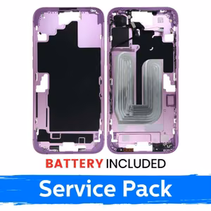 Mid-Frame Housing Apple iPhone 16 Plus Back Housing + Battery / Pink / (Service Pack)