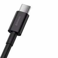 Baseus Superior USB - USB Type-C kabelis ar ātru uzlādi 66 W (11 V / 6 A) Huawei SuperCharge SCP 1 m melns
