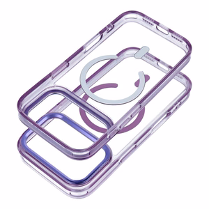 Ar MagSafe saderīgs Frame Clear Hybrid Mag Cover maciņš iPhone 17, violets