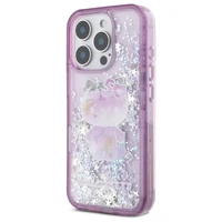 Hello Kitty Liquid Glitter 50. gadadienas ballītes viedtālruņa apvalks iPhone 16 Pro Max - violets