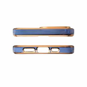 Lighting Color Case for Xiaomi Redmi Note 11 gold frame gel cover blue