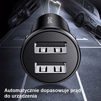 USAMS Auto lādētājs 2xUSB 2,4A Mini melns CC114TC01 (US-CC114)