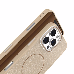 Īpaši plāns spīdīgs magnētiskais viedtālruņa apvalks iPhone 14 6,1" brūns