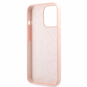 Guess GUHCP13LLS4GWPI iPhone 13 Pro / 13 6.1 silikona 4G logotipu kietais apvalks - rozā