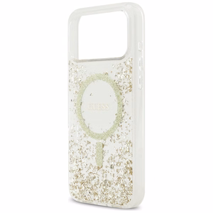 Guess Resin Bottom Glitter MagSafe Case for iPhone 17 Pro Max - Gold